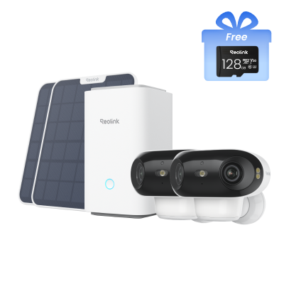 Reolink Home Hub with Argus 4 Pro – 2 camera kit (white, + free 128GB microSD card)