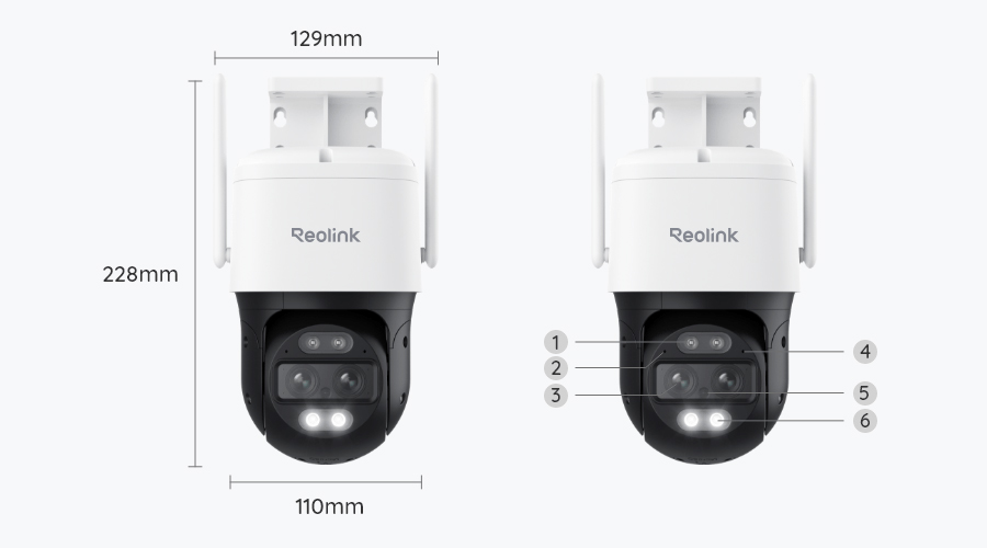 Reolink TrackMix Wired LTE – 2K 4MP Dual-Lens PTZ Camera with 4G LTE and Ethernet