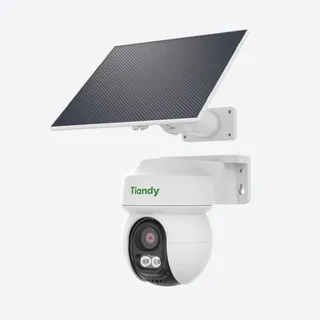 Tiandy TC-H343K 8DA-4 – 4MP 4G LTE солнечная панорамная камера с функцией наклона и аккумулятором емкостью 5200 мАч, солнечным панелем, функцией автоотслеживания и красным/синим светодиодом для сигнализации