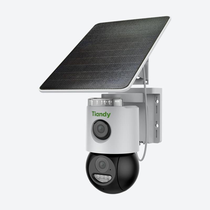 Tiandy TC-H363U 8DA-4 – Dual-Objektiv-3MP+3MP 4G LTE Solar-Pan-Tilt-Batterie-Kamera mit 10400 mAh, 7,6 W Solarpanel und Auto-Tracking