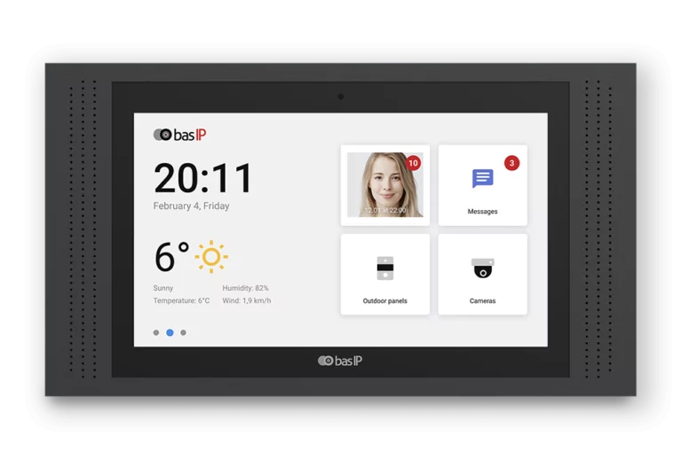 AT-10 intercom indoor monitor, black, Android, BAS-IP