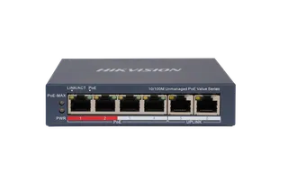 Switch DS-3E0106P-E/M(B) 4-Port Fast Ethernet Unmanaged PoE