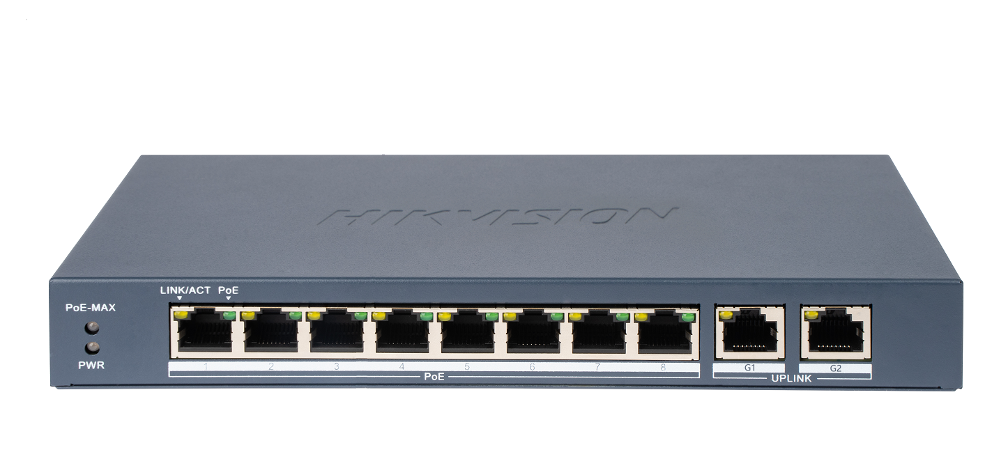 Switch DS-3E0310P-E/M(B) PoE 8 ports Fast Ethernet Unmanaged