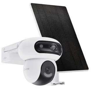 EZVIZ HB90 Dual Kit 4+4MP WiFi Akku Outdoor Schwenk-/Neigekamera mit 8W Solarpanel