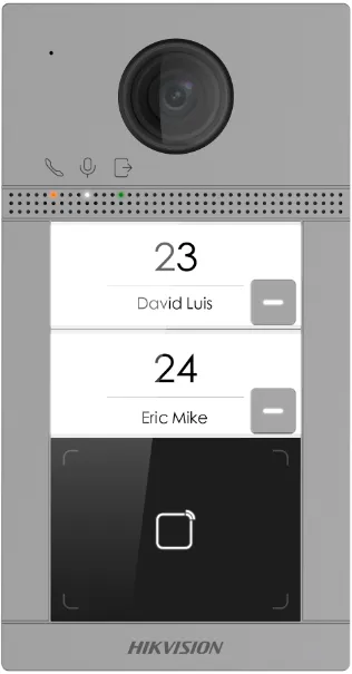 Villa Entry Panel DS-KV8213-WME1(C) 2MP 2-Channelt Flush-Mount 2-nuppu Outdoor Metal