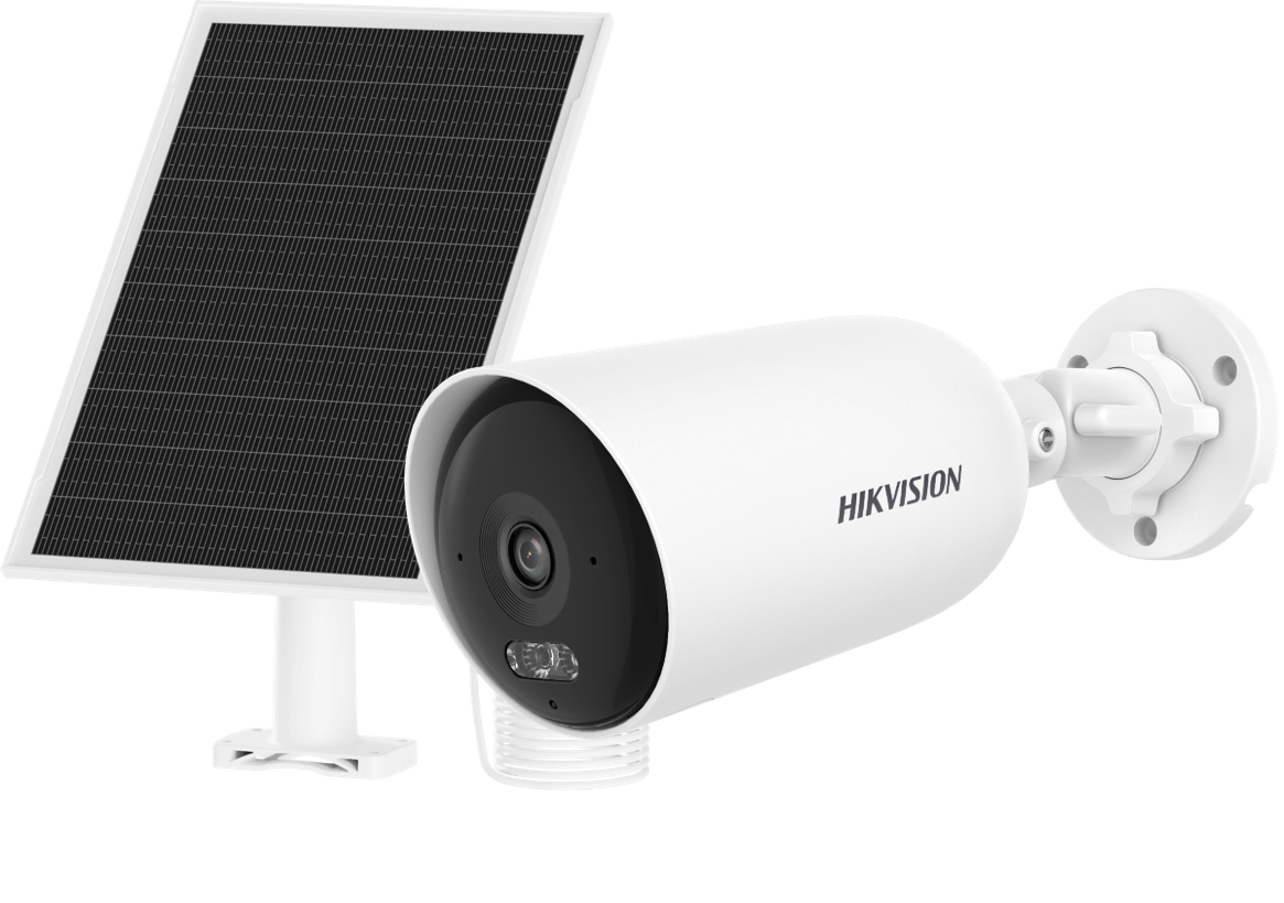 Hikvision IP Kamera Set DS-2CFS04/4G 4MP 2.8mm 4G LTE Mini PT, Weiß + Solarpanel