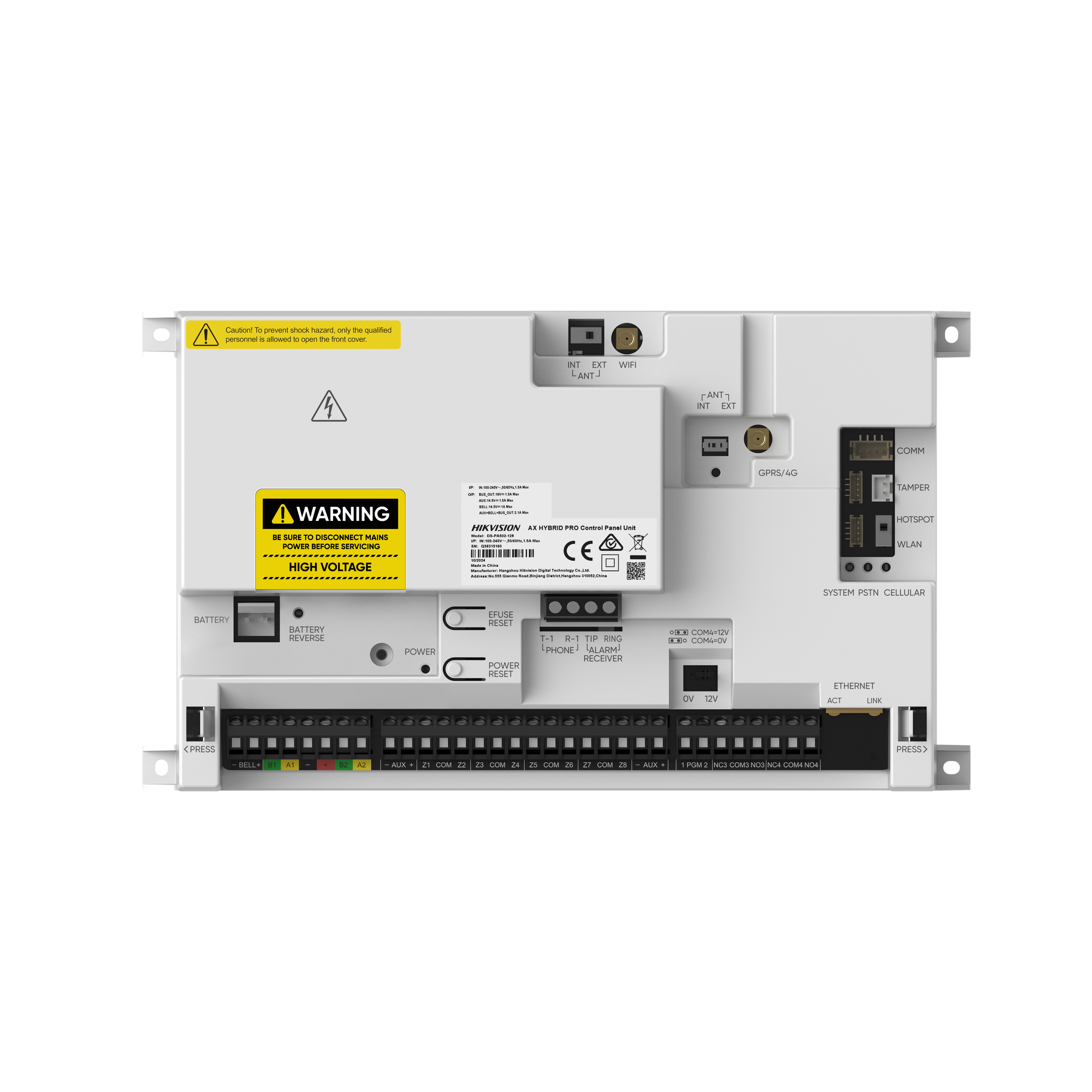 DS-PA502-128 Wired Hybrid Control Panel