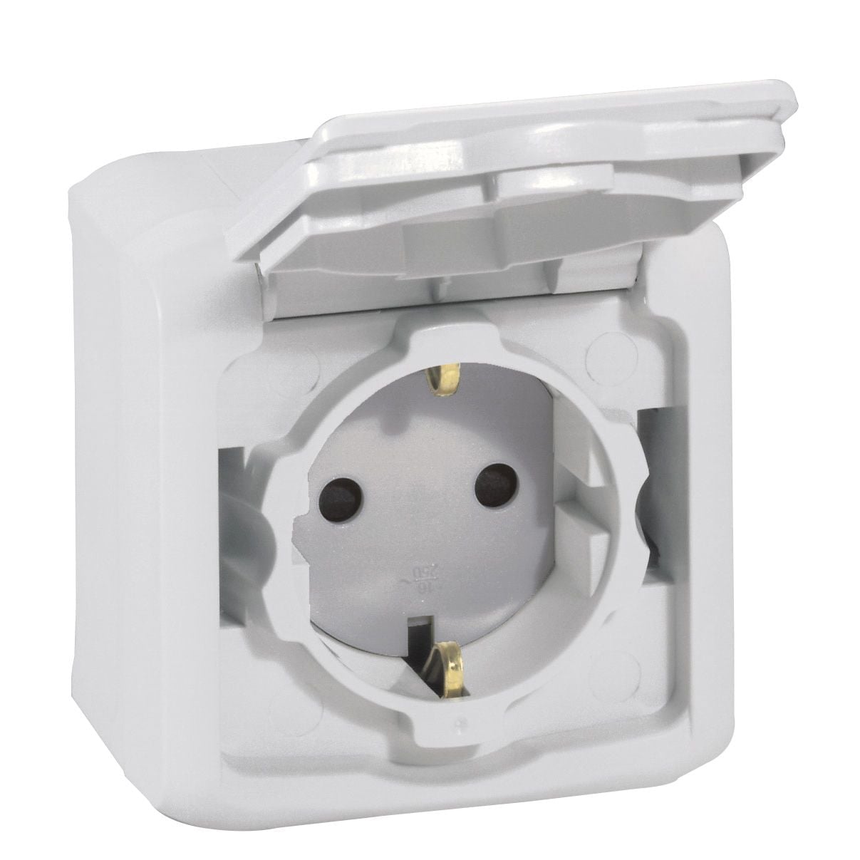 Socket 782393 2P+E schuko 16A IP44 grey