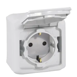 Socket 782393 2P+E schuko 16A IP44 grey