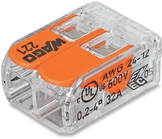 Coupler 221-412 2x0.14-4mm² transparent/orange