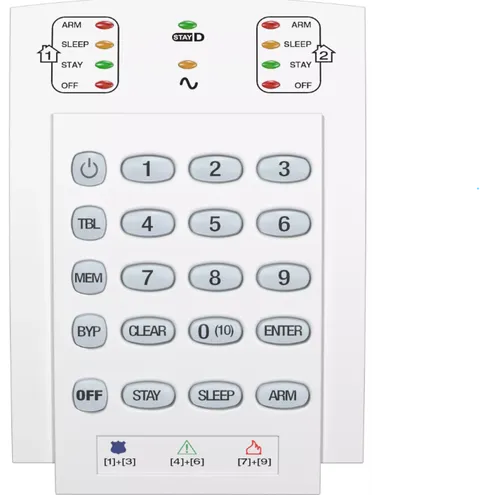 Keypad K10V wired 2 partitions vertical