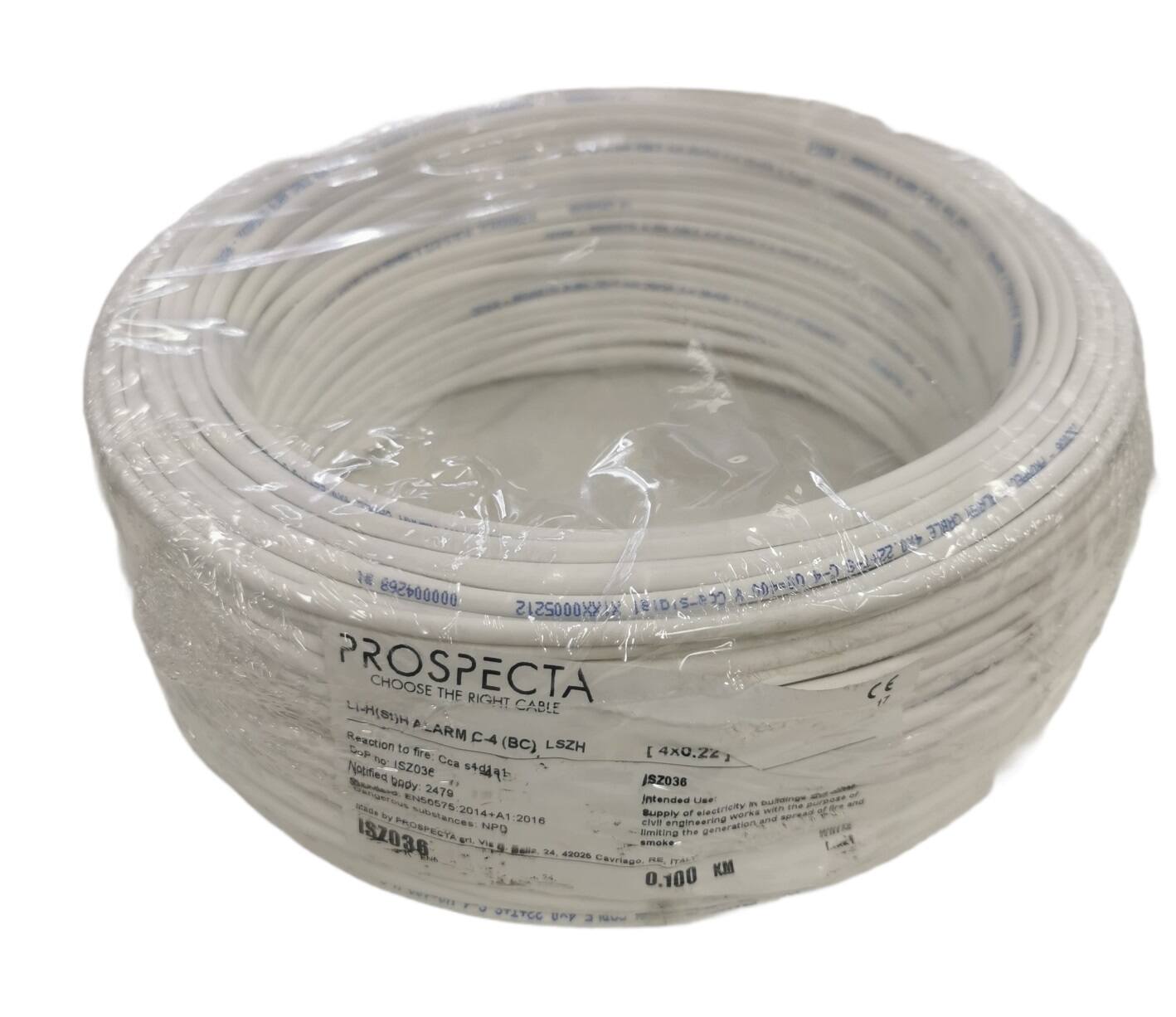 Alarm cable ISZ039 Li-H(St)H C-4(BC) 8x0.22mm LSZH Cca s1d1a1 white 100m