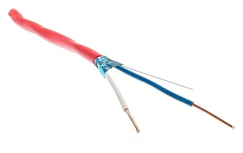 Shielded fire-resistant cable HTKSHekw FE180/PH90 E90 1x2x1.0mm Cca-s1b d2 a1 red 100m