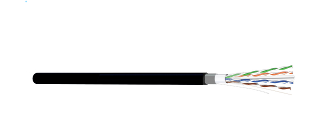 LAN cable FTP Cat.6 PVC/PE Eca outdoor black 305m