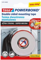 Doppelseitiges Klebeband 55791-00003-01 1,5m x 19mm, Innen + Außen (1/2)