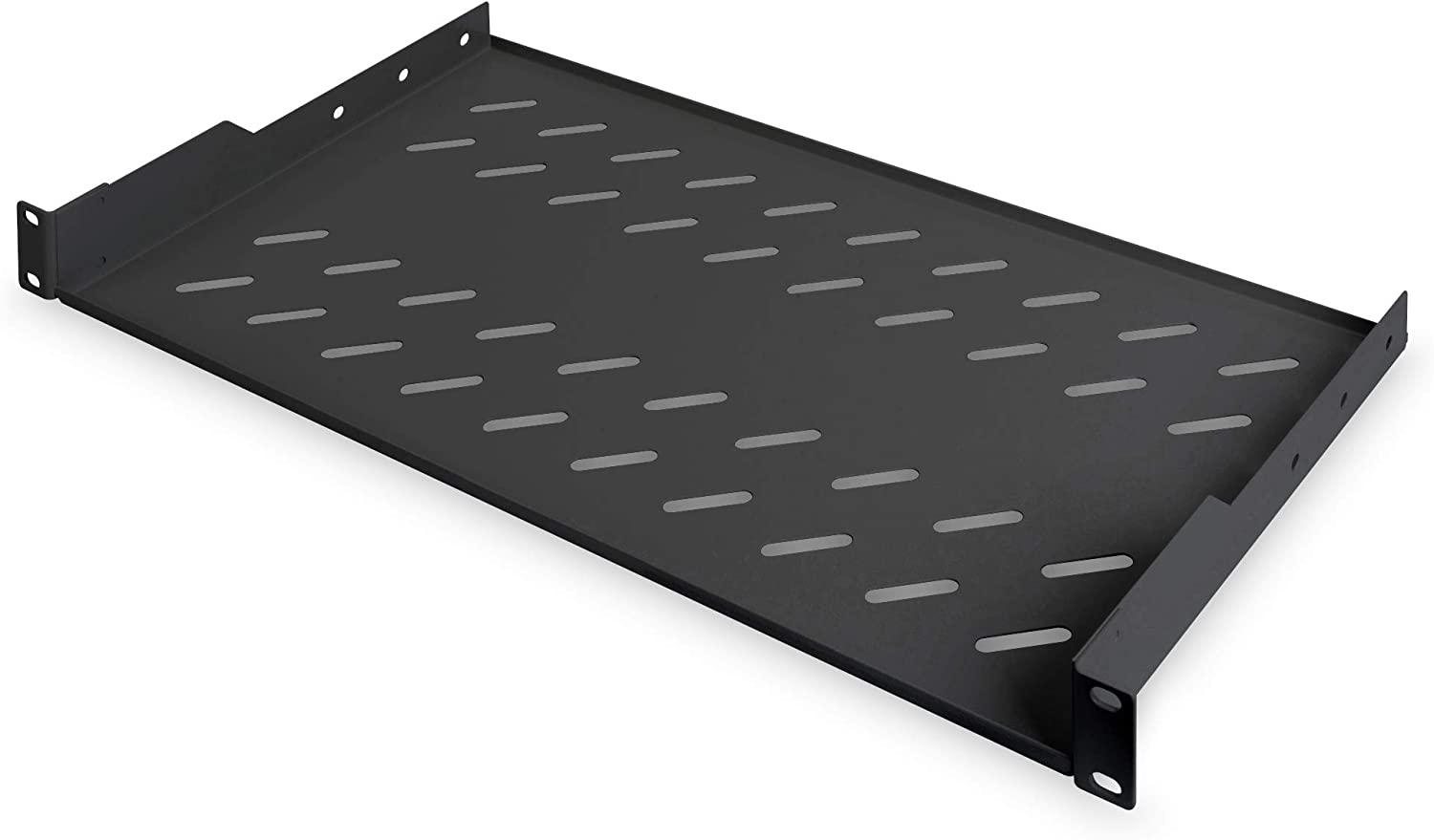 Shelf rack 19" for cabinet 1U L250mm max 40kg (screwless) black