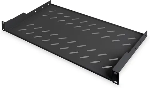 Shelf rack 19" for cabinet 1U L250mm max 40kg (screwless) black
