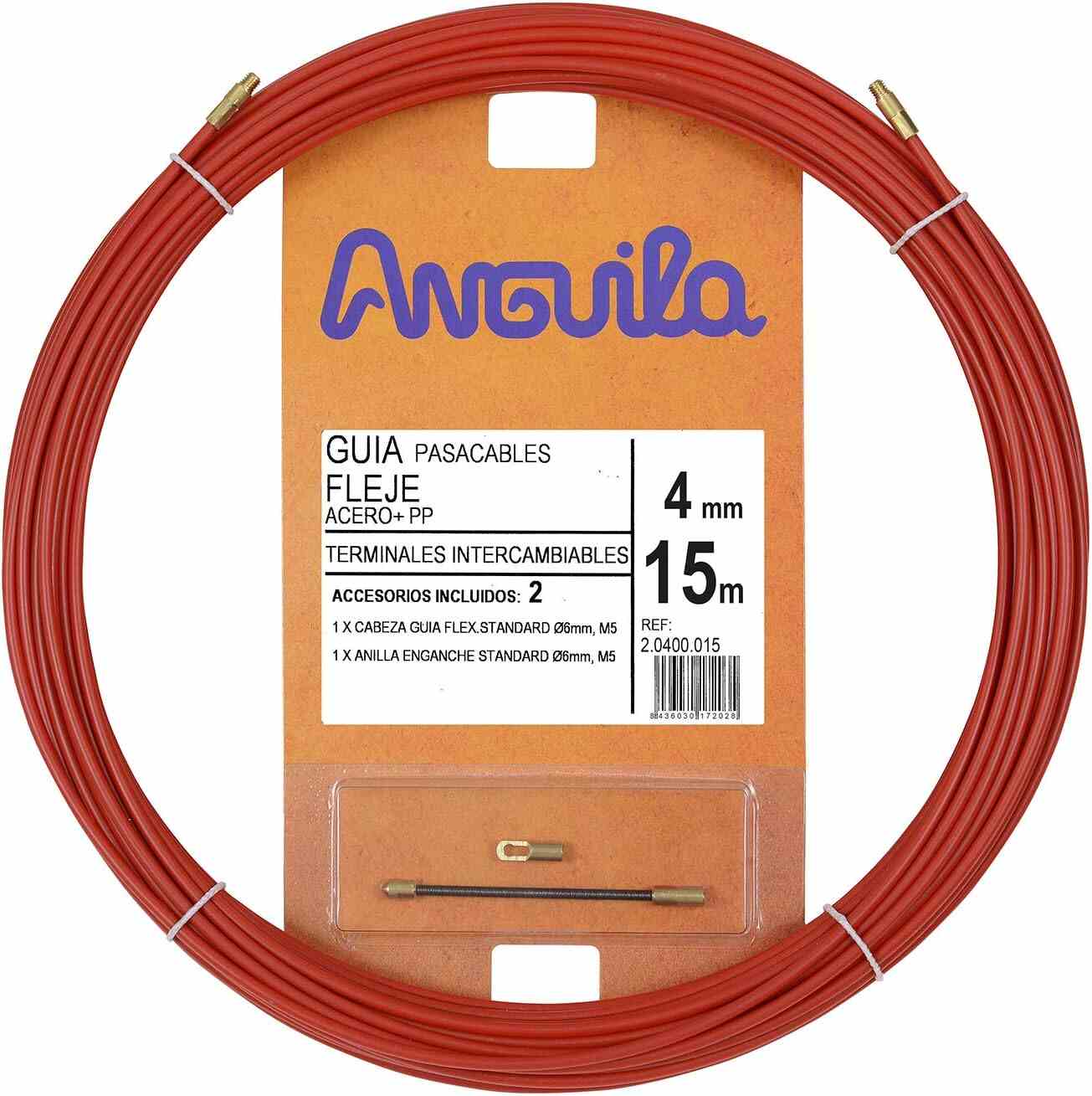 Pull rope 2.0400.015 Steel cable 4mm 15m red