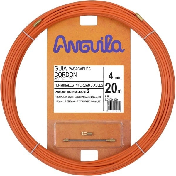 Dragkabel 6.0400.020 Ståltråd 4mm 20m Orange