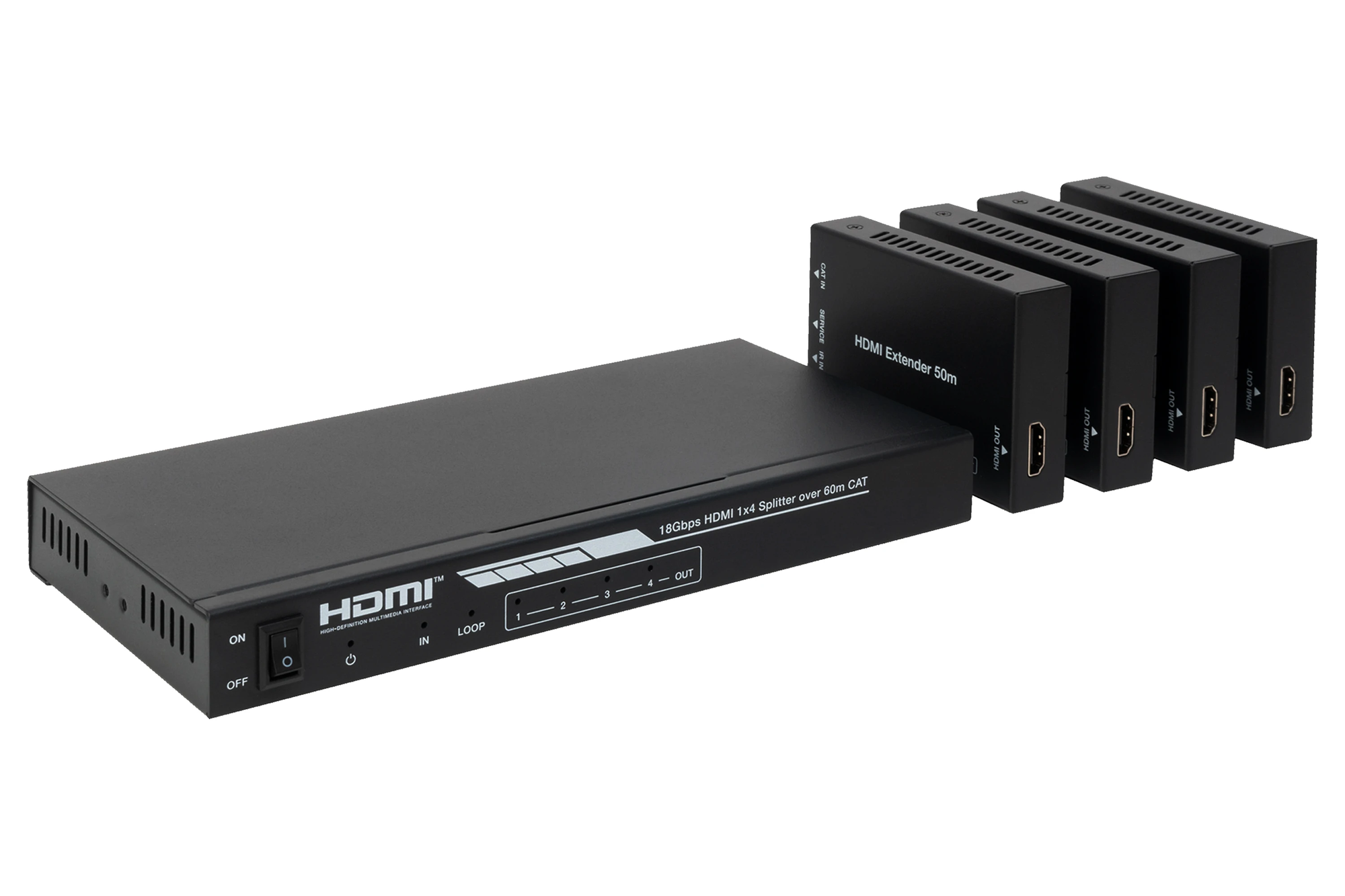 FO-22CAT4 HDMI Splitter 1×4 CAT 6/6a/7