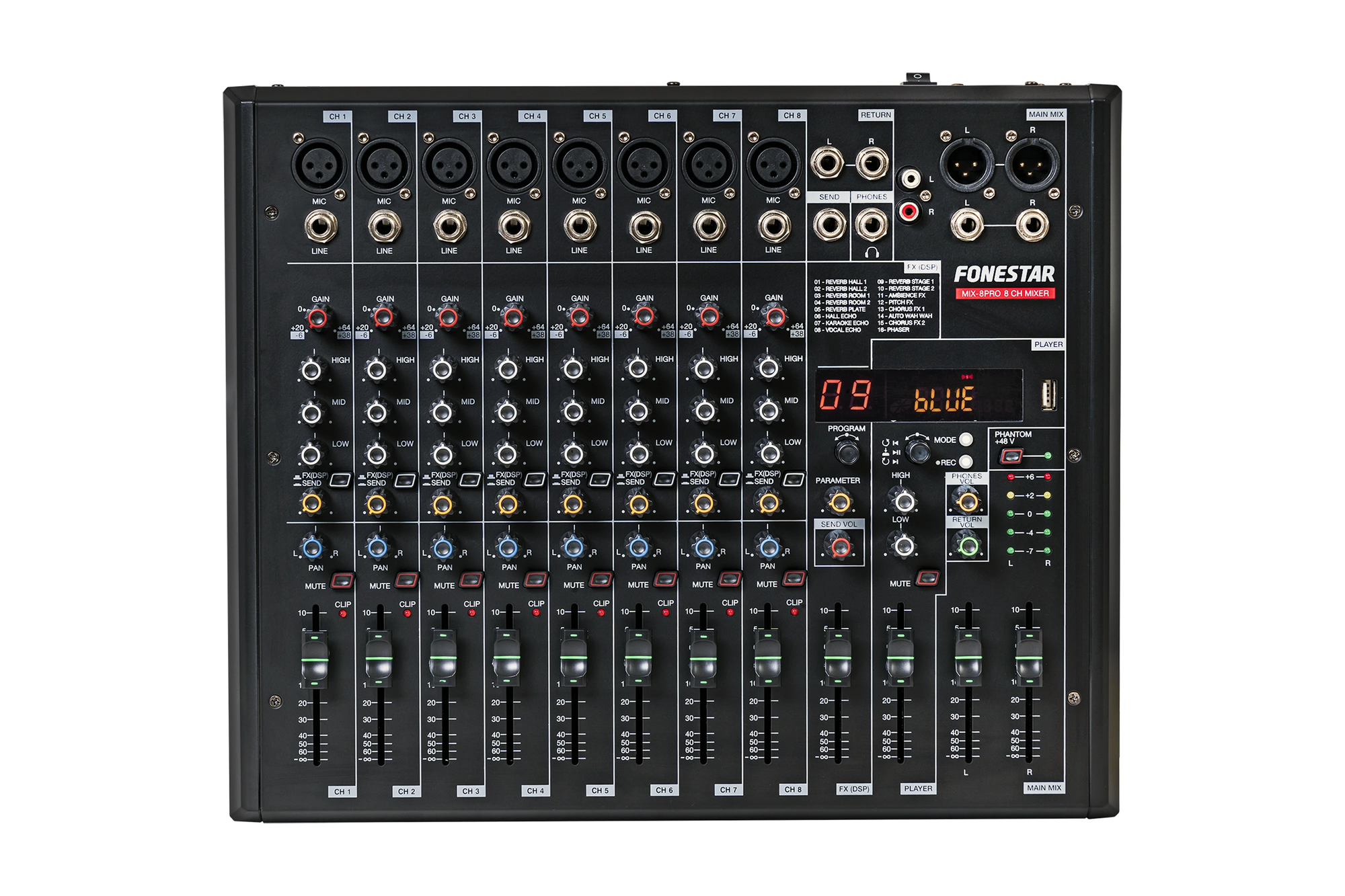 Studio mixer MIX‑8PRO 8 channels