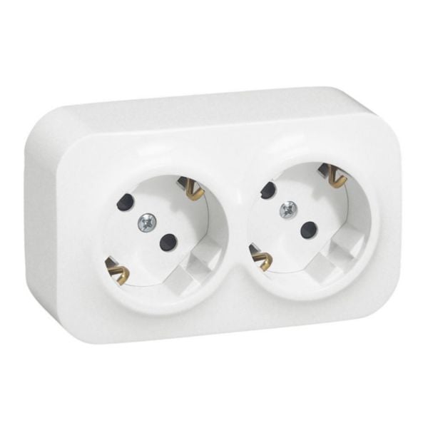 Plug 782413 2X2P+E schuko 16A white