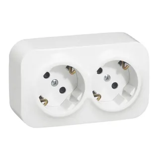 Plug 782413 2X2P+E schuko 16A white