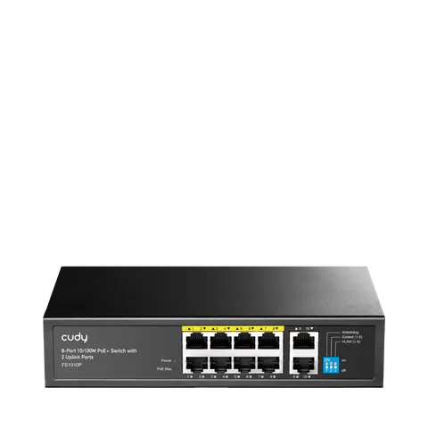 Switch FS1010P 8-port 10/100Mbps PoE+