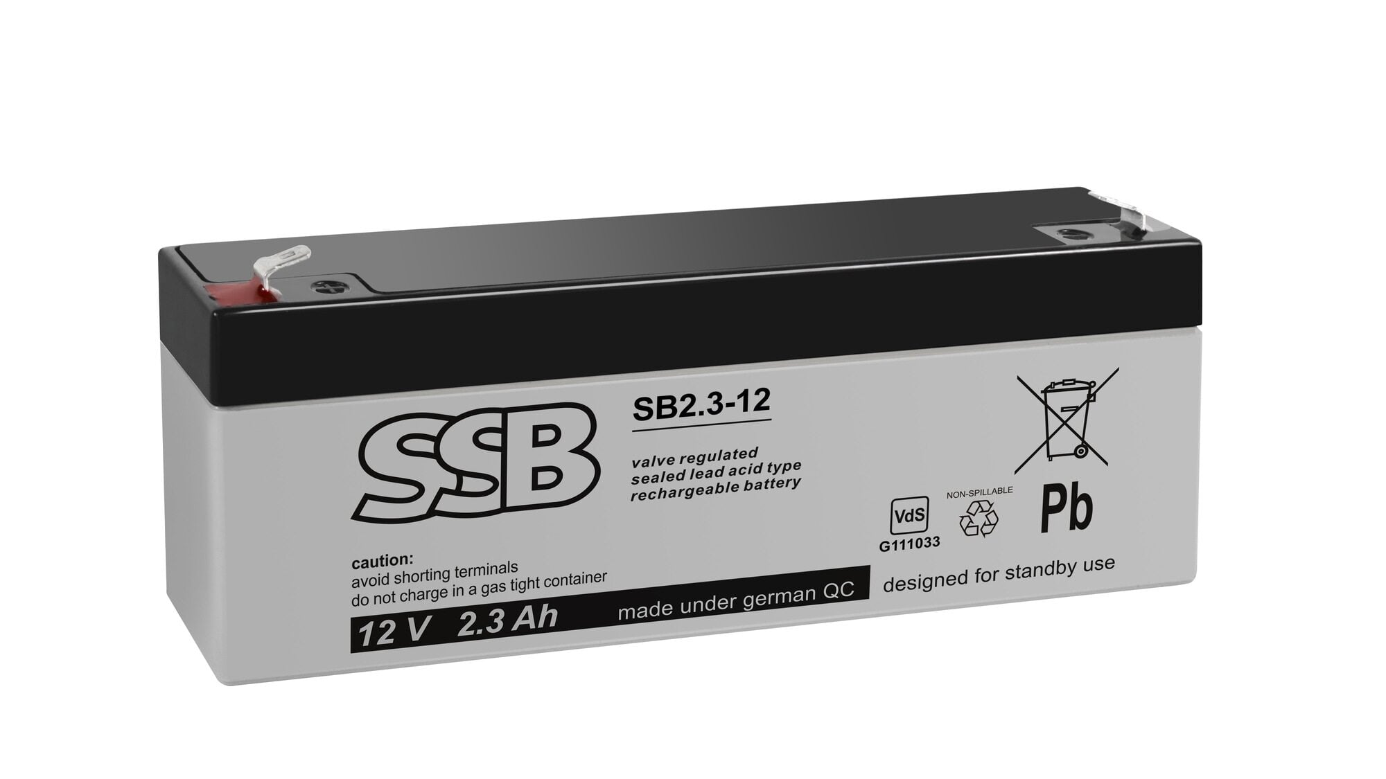 Batteri SB 2.3-12 2.3Ah 12V F1 VRLA