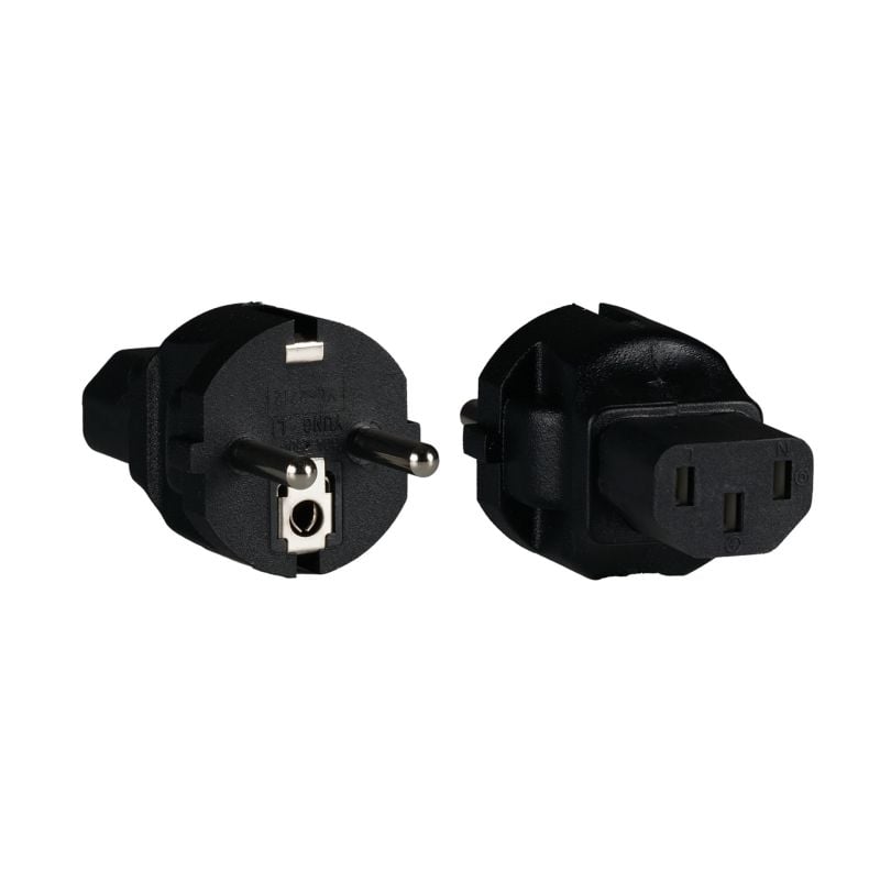 Netzkabel EB515.6 CEE7/7 auf IEC C13 250V 10A Schwarz