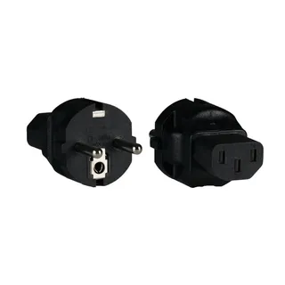 Netzkabel EB515.6 CEE7/7 auf IEC C13 250V 10A Schwarz