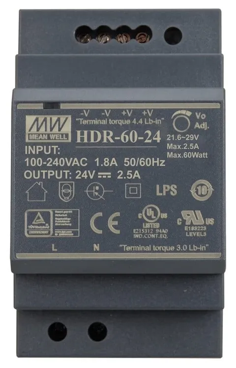 Power supply with enclosure HDR-60-24 24V 2.5A