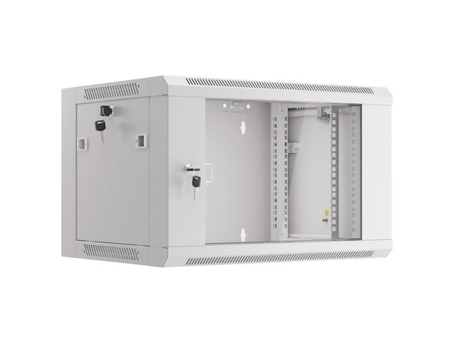 Network cabinet 19'' 6U wall-mounted 600x600x368 assembled with glass door white