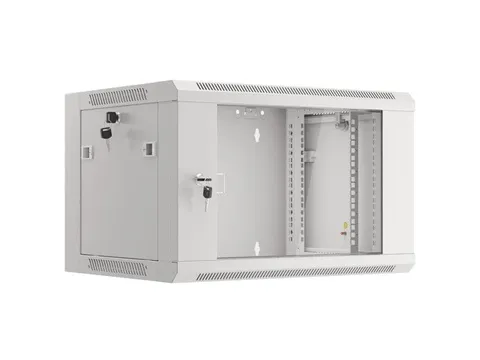 Network cabinet 19'' 6U wall-mounted 600x600x368 assembled with glass door white