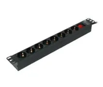 LK-BL-G10G08S Rack Power Panel 19″ 8×240V Schuko with Switch 1.8m Black