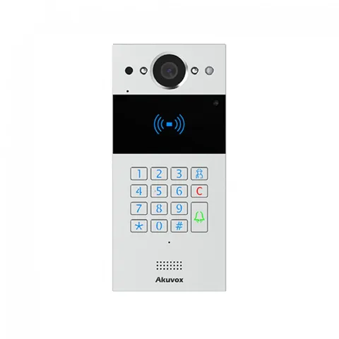 SIP Video Intercom R20K-Silver-On-Wall-V3.0 2MP RFID PIN Fingerprint PoE Silver