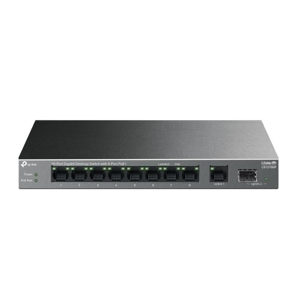 LS1210GP 10-Port Gigabit Desktop Managed Switch with 8-Port PoE+