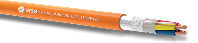 Fire-resistant cable JE-H(St)H...Bd FE180/PH120/E90 4x2x0.8+0.8mm orange 100m