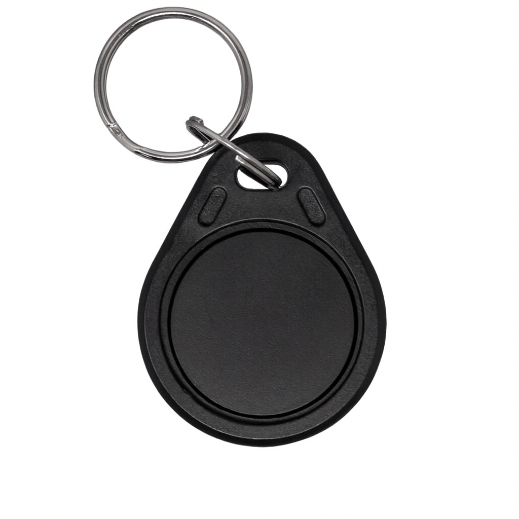 13,56 MHz RFID access fob, with ring, black