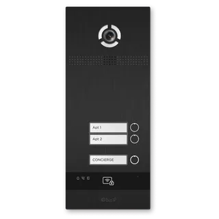 BI-02FBI Two-Button Intercom Entry Panel, Black, BAS-IP