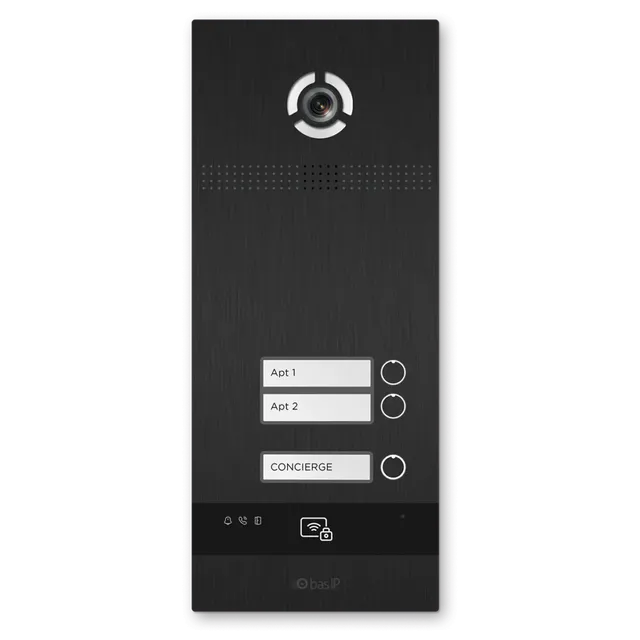 BI-02FBI Two-Button Intercom Entry Panel, Black, BAS-IP | cameraworld.eu BI-02FBI Two-Button Intercom Entry Panel, Black, BAS-IP