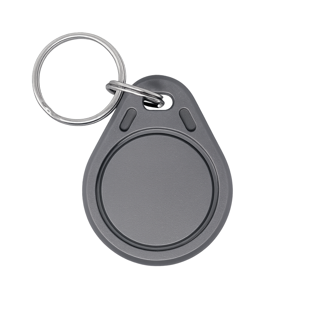 125 kHz RFID access fob (EM-Marine), with ring, grey