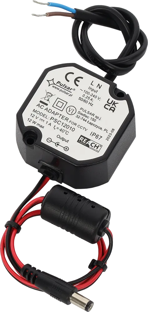 12V 1A power supply, IP67, Pulsar
