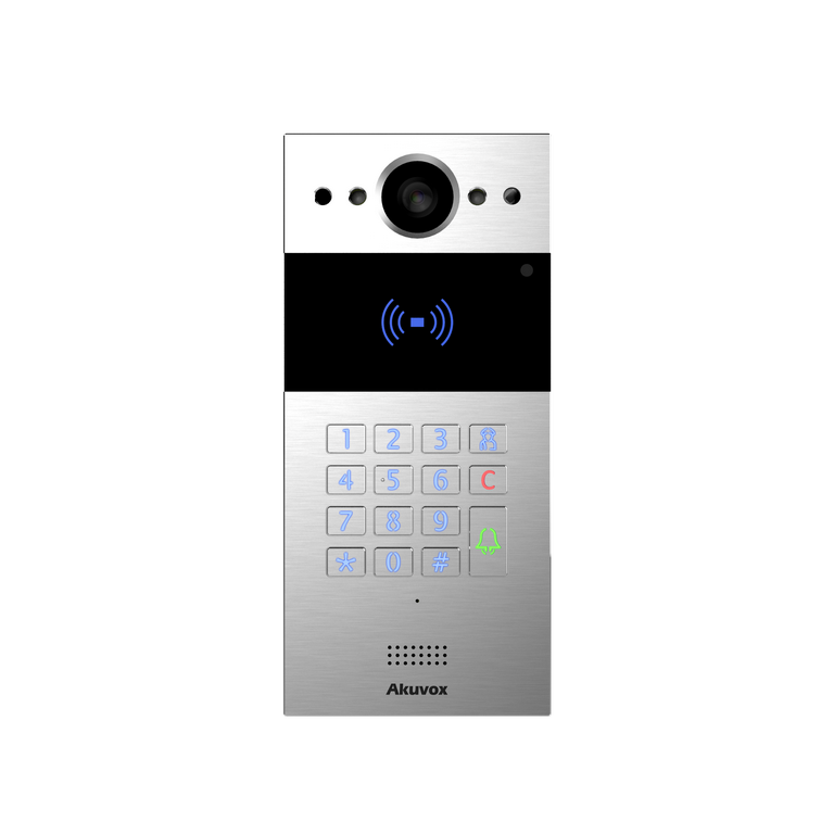 Akuvox R20K apartment building intercom door station, silver