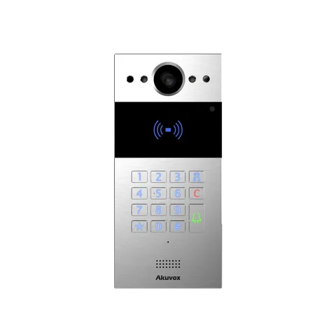 Akuvox R20K apartment building intercom door station, silver