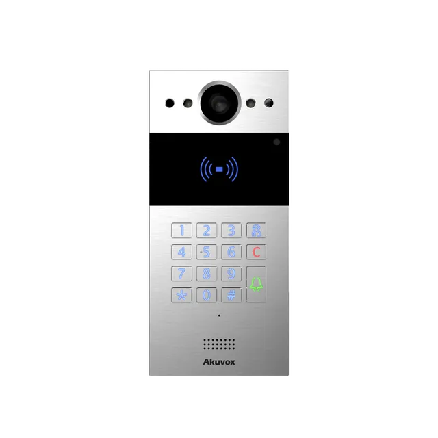 Akuvox R20K apartment building intercom door station, silver