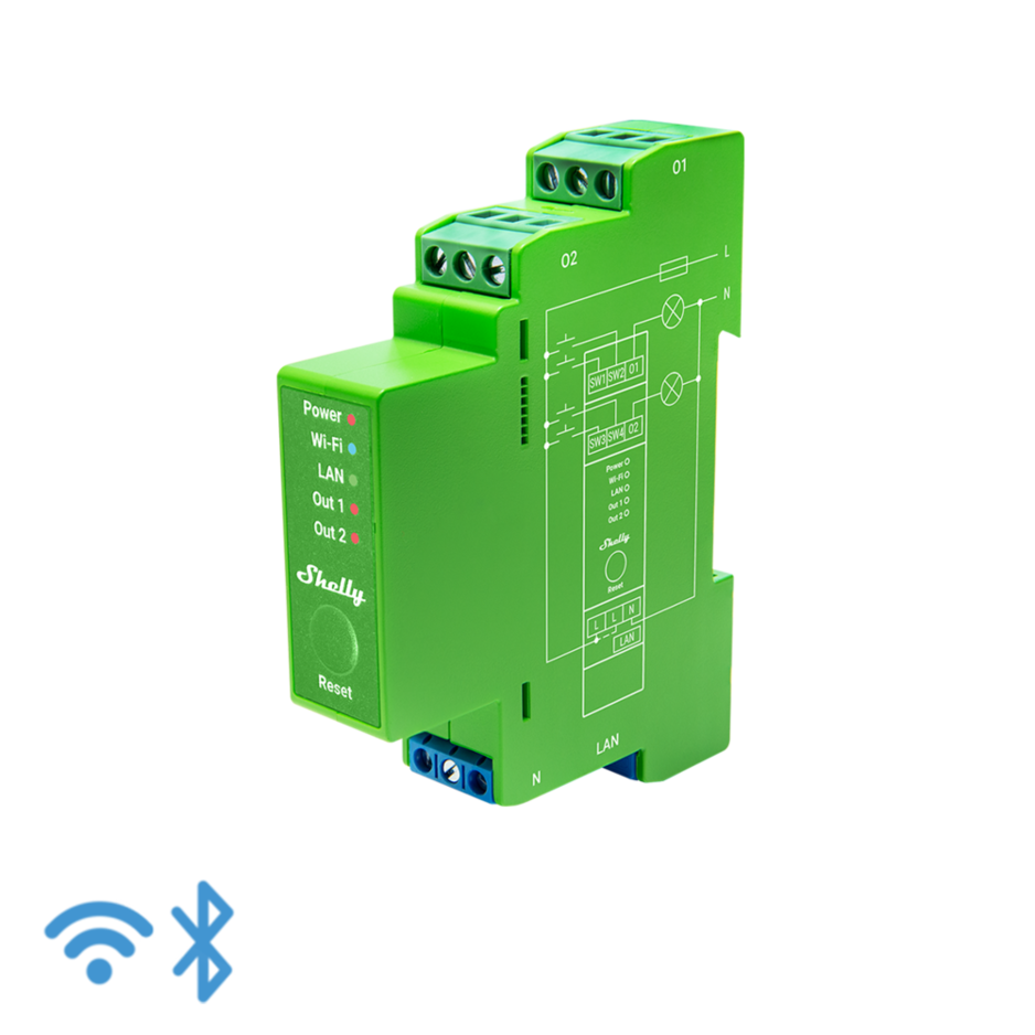 Shelly Pro Dimmer 2PM - for DIN rail mountable two-channel smart dimmer