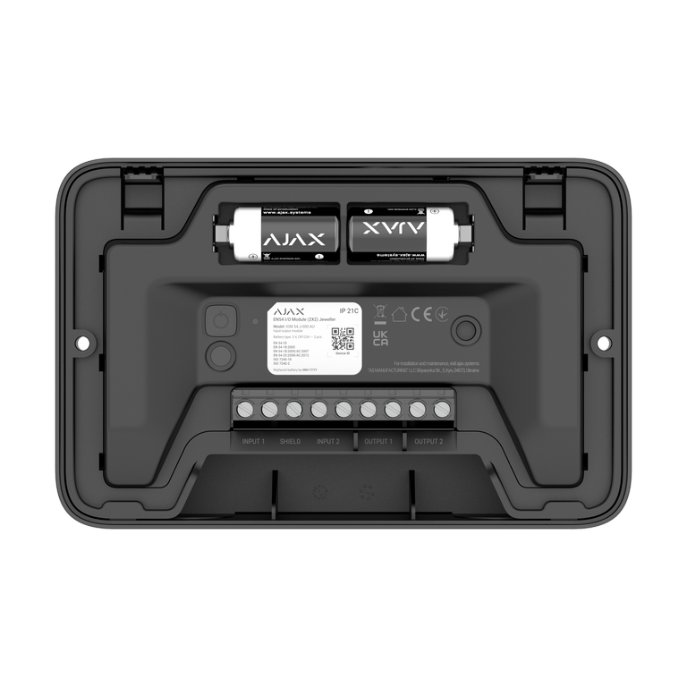 Ajax EN54 I/O Module (2X2) Jeweller wireless aadressitav input- and output module, black
