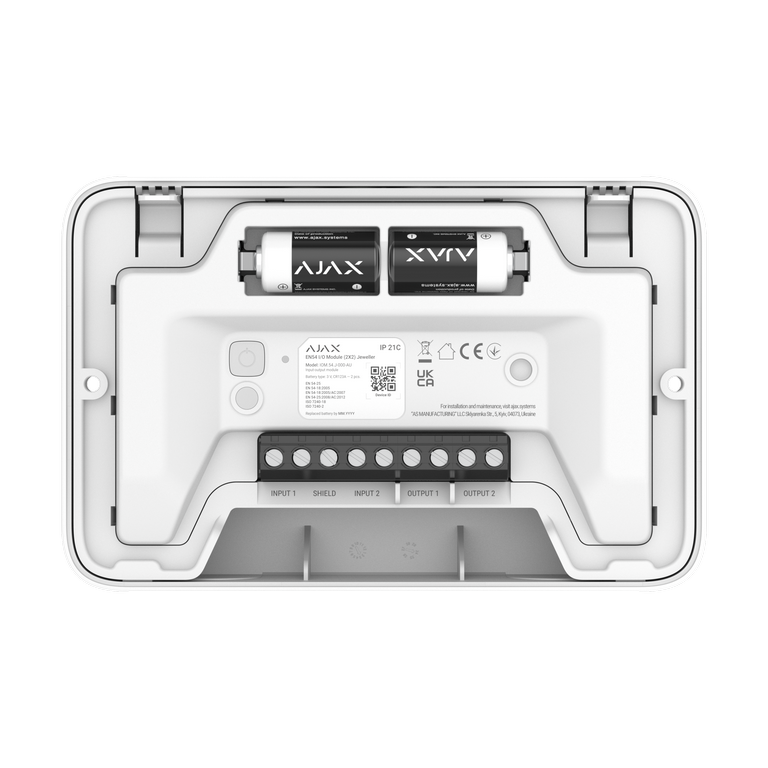 Ajax EN54 I/O Module (2X2) Jeweller wireless aadressitav input- and output module, white