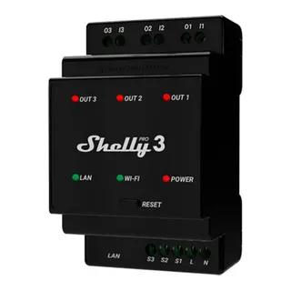 Shelly Pro 3 - for DIN rail mountable 3-channel smart relay